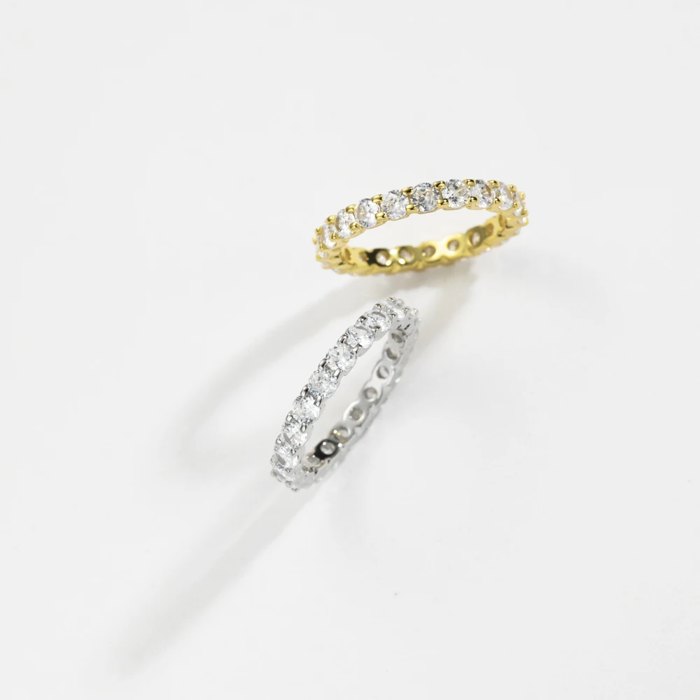 ANDYWEN 100% 925 Sterling Silber Gold 3mm Zirkon CZ Ring Luxus Große Große Frauen Edlen Schmuck 2023 Kristall Frauen frühling Hochzeit