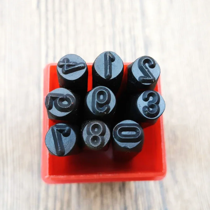 0-8 Numbers Punch Leather Punching Hand Leather DIY Tool and Carving Seal 2/4/6MM Carbon Steel 9pcs/set leather tools leather craft tool kit leather craft tools leather craft tool leather punches eyelets punching tools