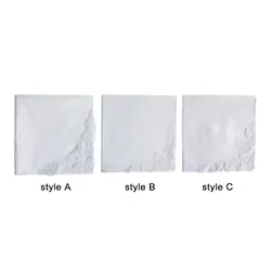 12x White Handkerchief DIY 35cm Wedding Hankies for Casual Formal Birthday