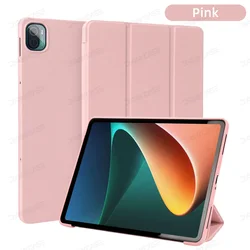 Premium Magnetic Charging Auto Wake-Up Tablet Cover for MiPad 6S Pro 12.4in (Pink)