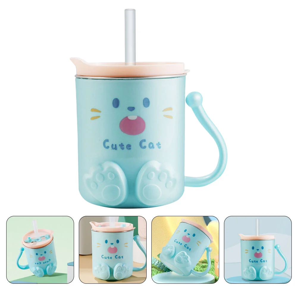 

Children's Water Cup Straw Cups for 1 Year Old Baby with Handle Cute Kids Toddler Straws Shot