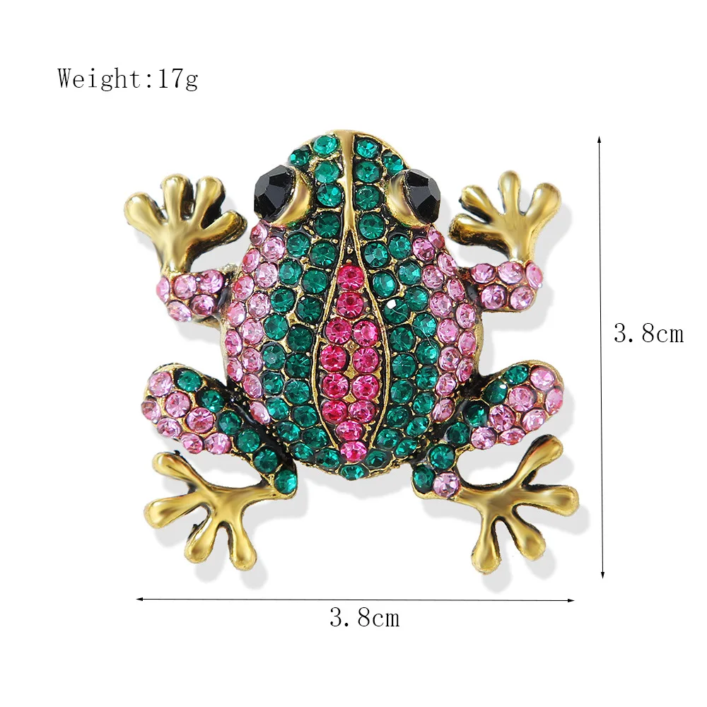 Rhinestone Frog Brooches For Women Fashion Animal Brooch Pin Female Coat Dress Pins Party Jewelry Gift