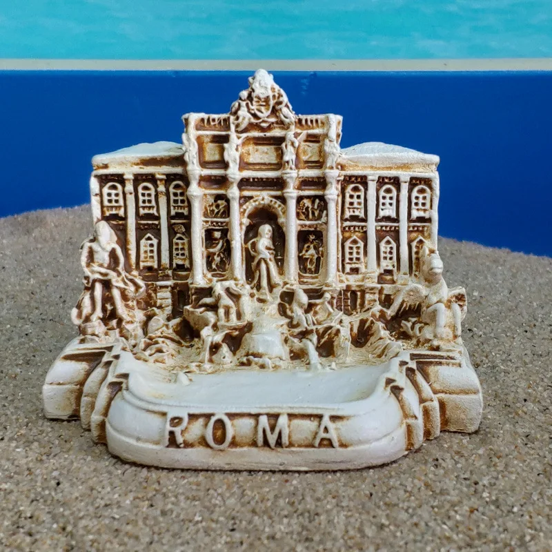 Fontana Di Trevi Church Rome Italy Tourism Souvenirs Resin Psychological Sand Table Accessories Artware Toy FiguresDesk Ornament