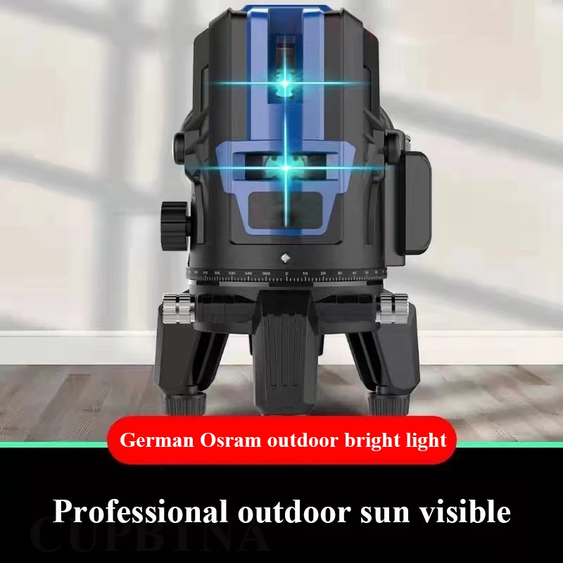 

High-precision Blue Laser Level Meter Self-leveling 360degree Rotating Base Cross Super Strong Outdoor Blue Laser Beam Line Tool