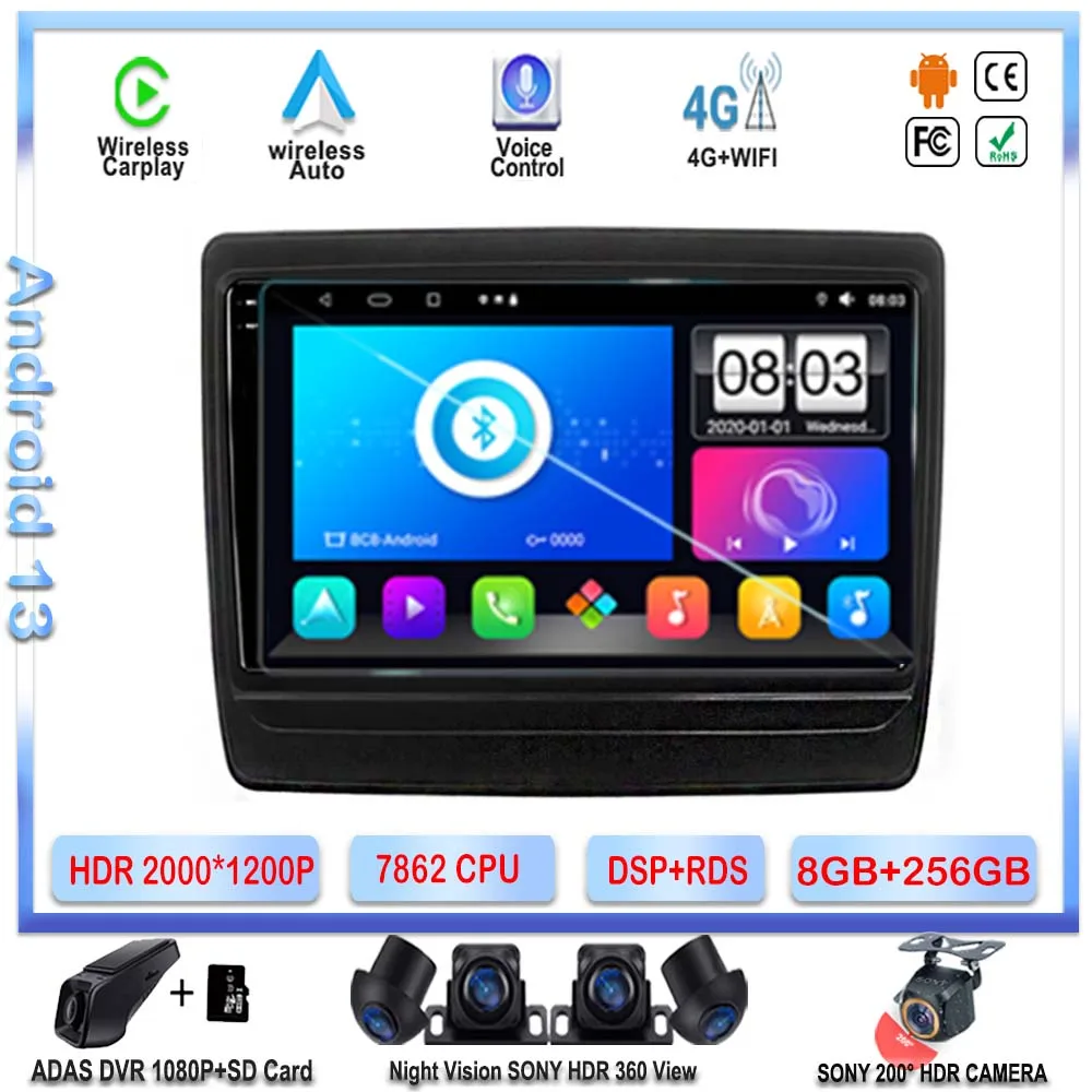 

7862 CPU Android 13 For Isuzu D-MAX DMAX 2020Car Dvd Auto Radio Stereo GPS Navigation Multimedia Player Carplay NO 2din DVD QLED