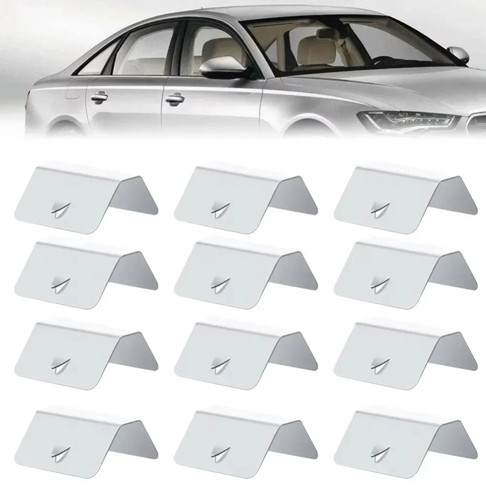 12Pcs Wind Rain Deflector Channel Clips Wind/Rain Eyebrow Clips Stainless Steel Car Window Deflectors for Heko G3 SNED