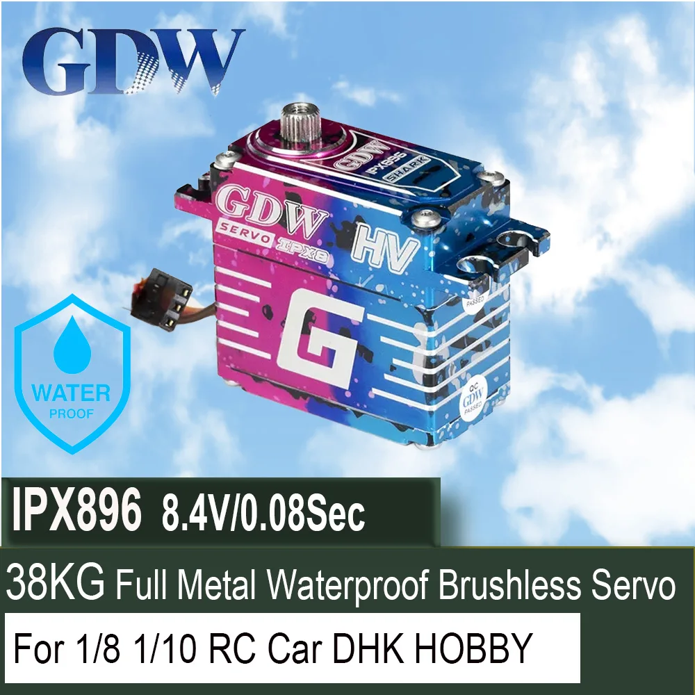 Gdw Ipx896 Crawler Buggy Off-Road Full Metal Shell Hi-Torque Waterproof Dive Level Servo Brushless Per 1/8 1/10 Rc Car Dhk Hobby