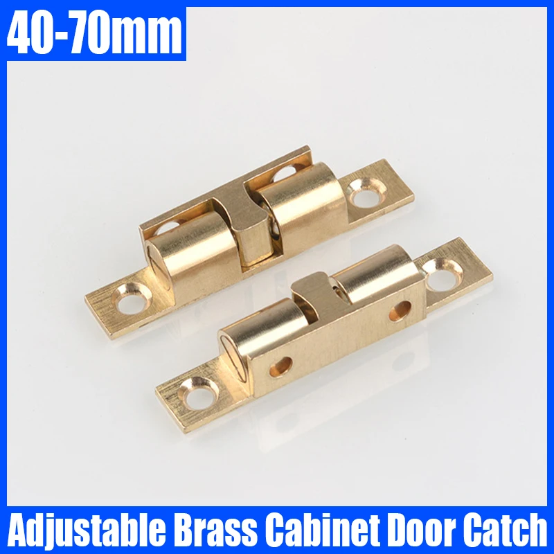 40-70mm Brass Cabinet Door Catches Adjustable Double Spring Steel Ball Catch Furniture Door Latch Stoppers 1PCS,magnetic cabinet catches,door catches,magnetic cabinet latches,cabinet door latch,door stops,cabinet door stop
