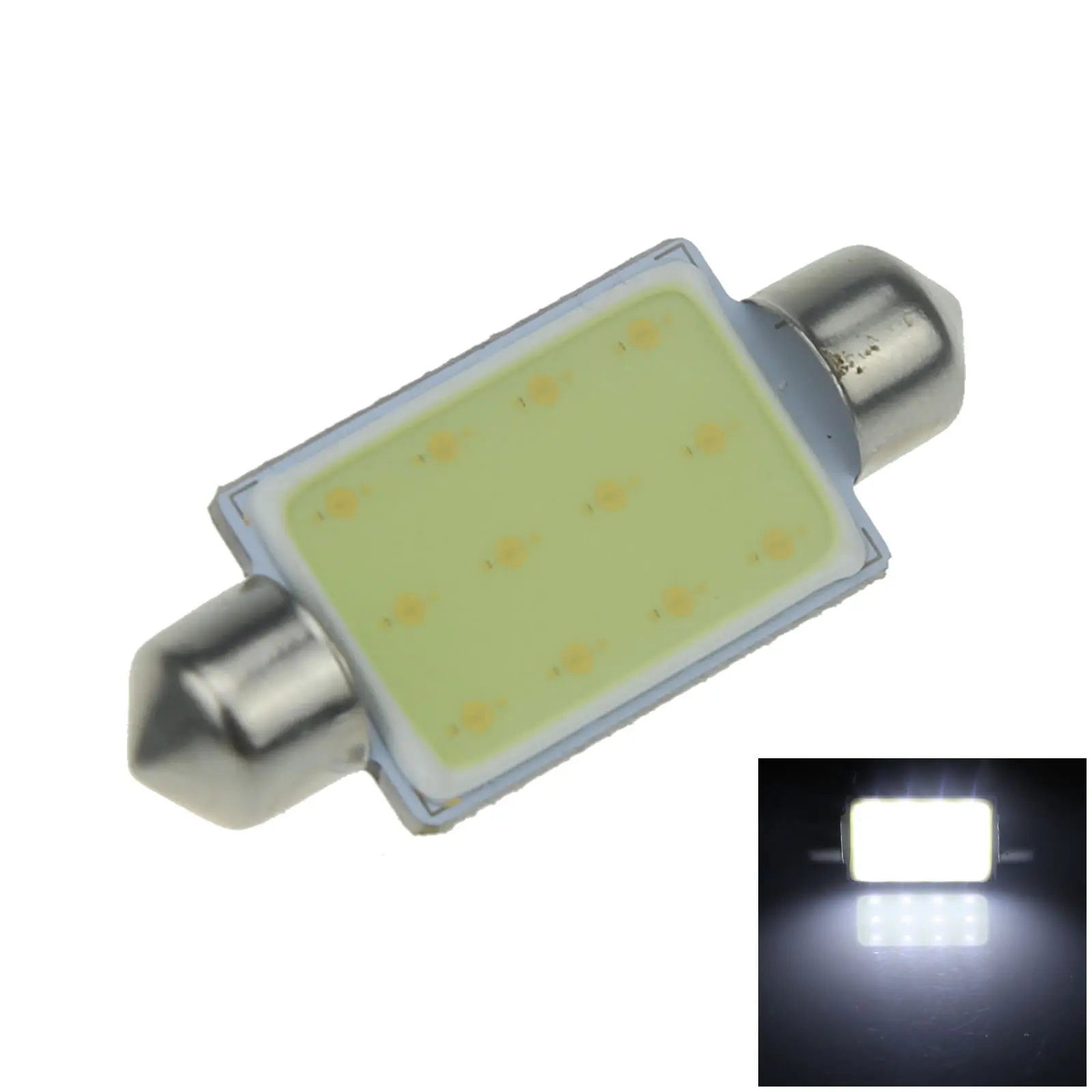 

1x White Car 42MM Festoon Light Map Blub 1 Emitters COB LED 40MM I323-W