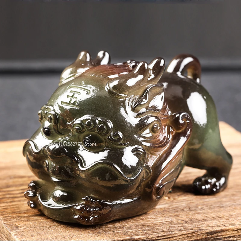Tea Pet Ornaments High Temperature Luminescent Color-changing Resin Tea Pet Home Interior/office /teahouse Desktop Decoration Tea Set Accessories