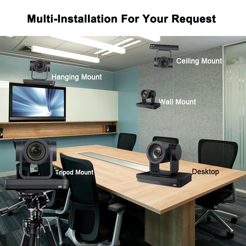 4k Ultra HD 2pcs NDI POE PTZ 12X Zoom Live Streaming Camera and 1PCS PTZ Controller for Video Conference Hospital Vmix