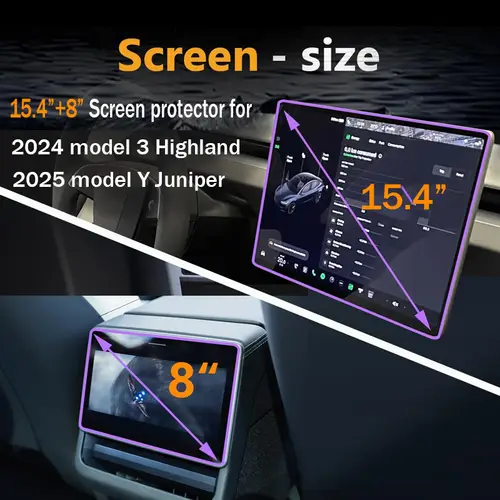Screen Protective Tempered Glass Film for Tesla Model 3 Highland 2024 Model Y Juniper 2025 Rear Center Control Screen - Image 2