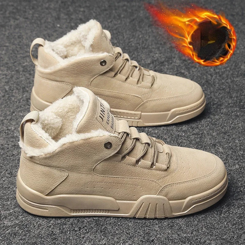 

Wintertime Mens Boots Outdoor Fashion Men Shoes Thick-soled Waterproof Male Shoes Mountain Climbing Men's Shoes Tenis Masculino