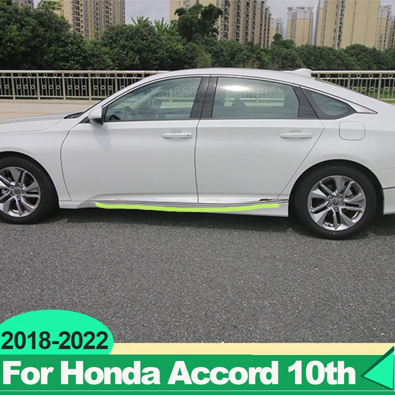 

For Honda Accord X 10th 2018 2019 2020 2021 2022 Hybrid Stainless Car Door Side Skirt Stickers Side Body Decor Door Trim Strip