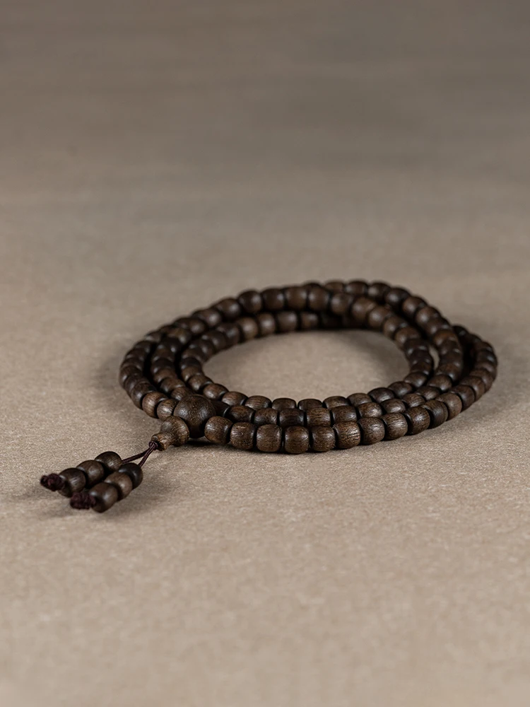 

High Quality Real Natural Huian Agarwood Bracelet Old Barrel Beads Eaglewood Buddha for Women Men Multi-Circle Wooden