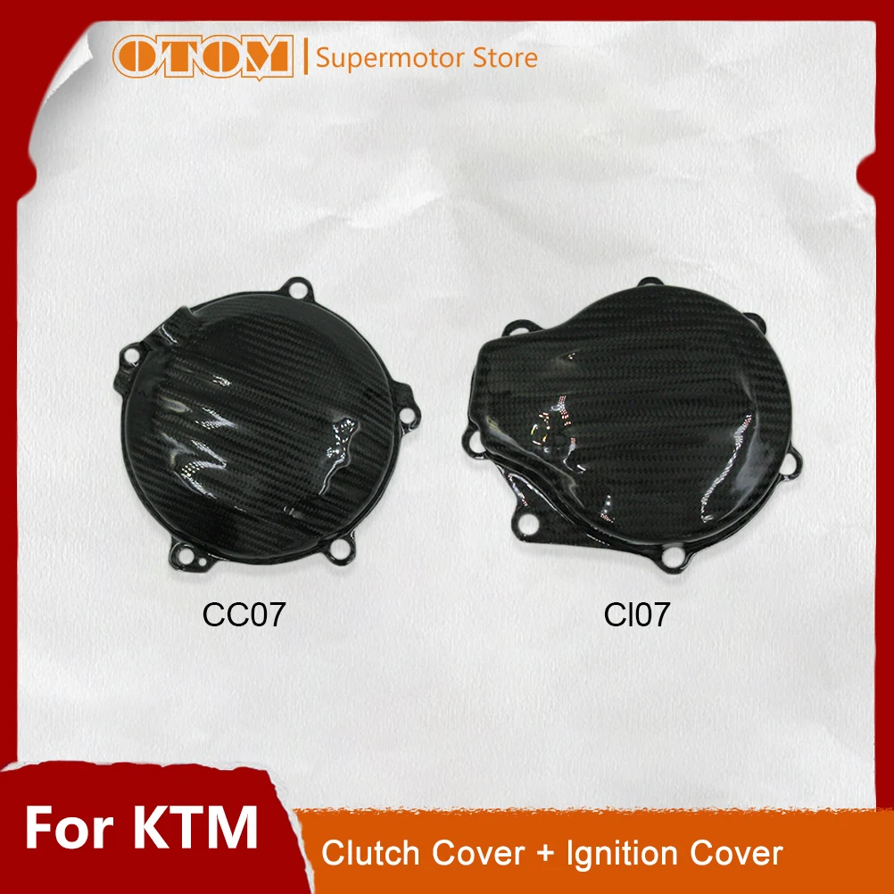 

OTOM Motorcycle Clutch Cover-CC07/Ignition Cover-CI07 Carbon Fiber Magnetic Motor Guard Protector For KTM XCF SXF EXC XCW 450