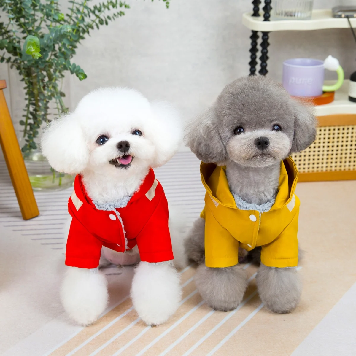 Pet Autumn Winter Warm Winter Dog Clothes Pomeranian Doll Small Dog 3D Bag Two Leg Cotton Clothes