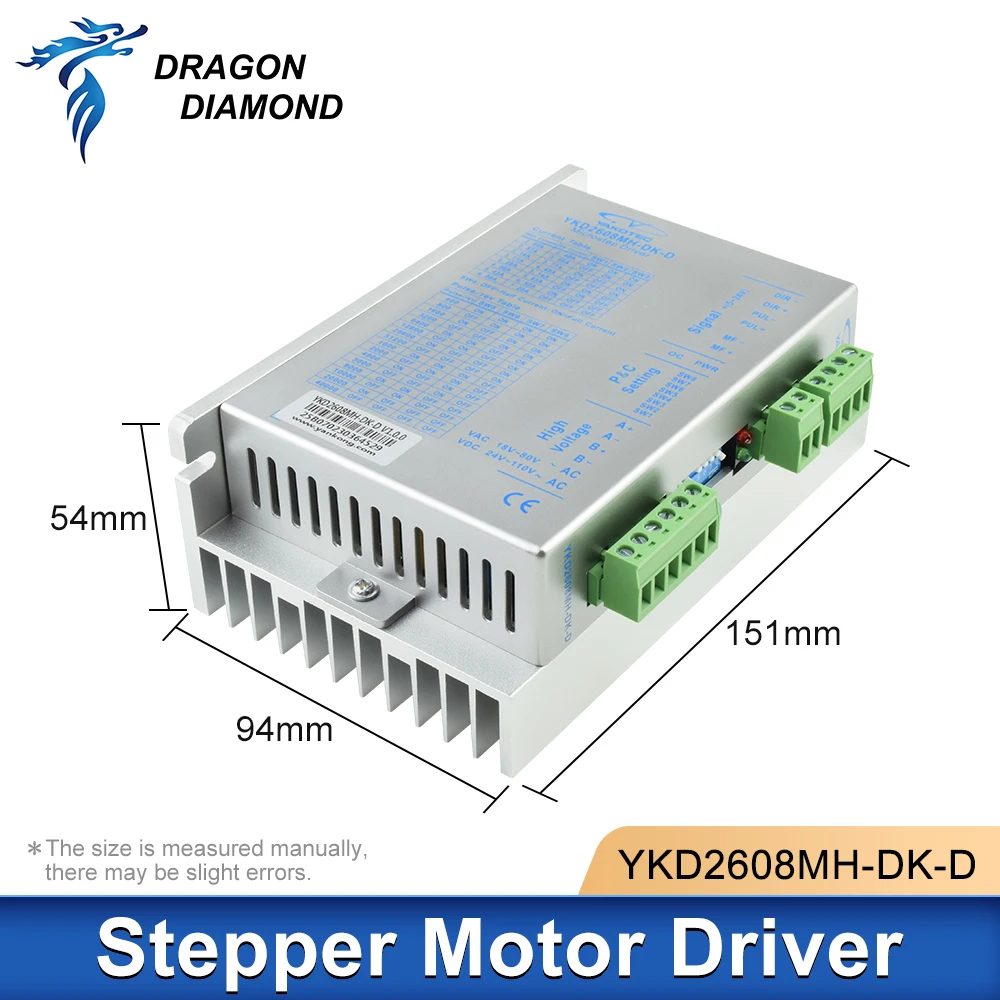 YAKO YKD2608MH-DK-D 스테퍼 모터 드라이버 18-80VAC 6.0A CNC 조각용 Co2 레이저 절단용 NEMA23 NEMA34 호환
