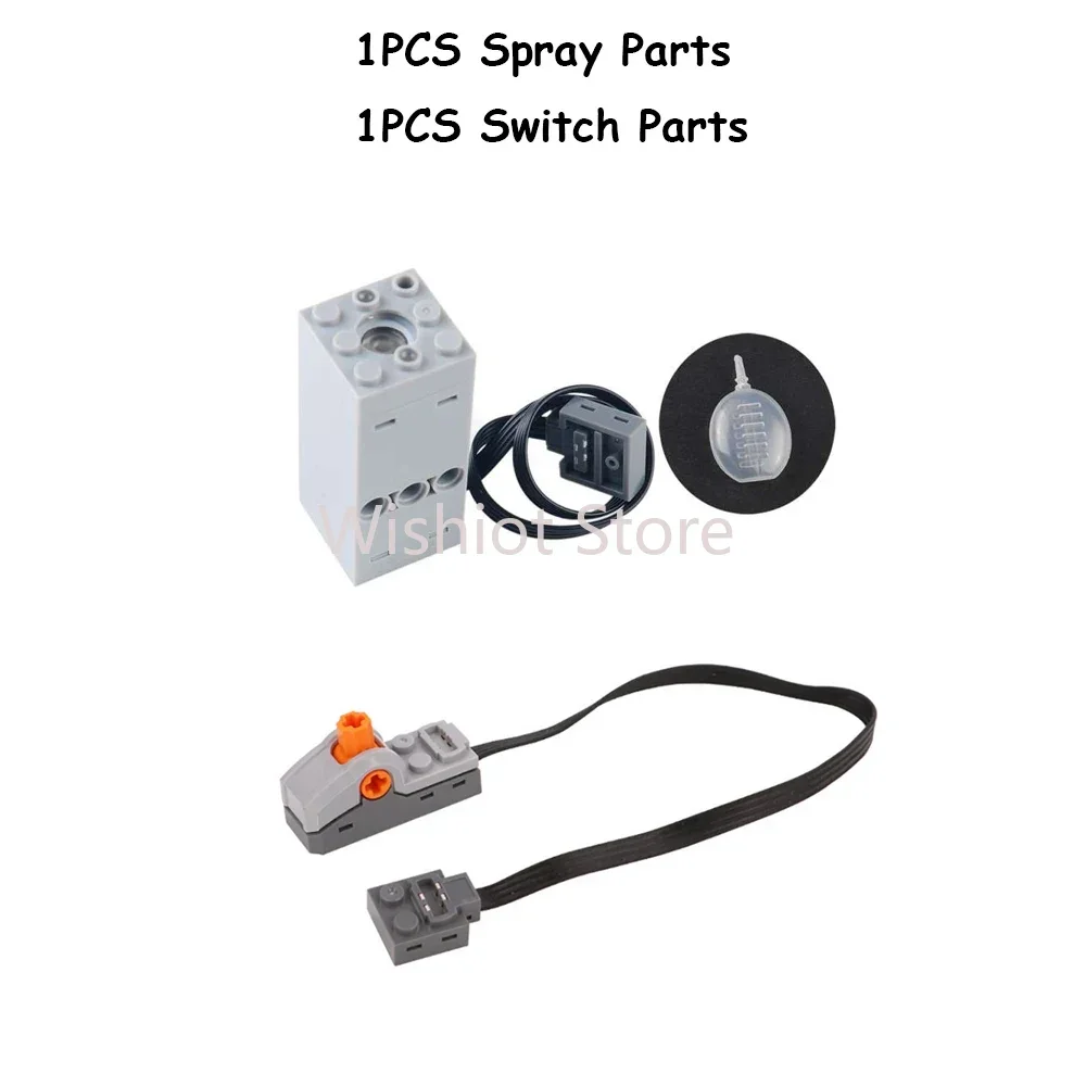 Technical Light Spray Parts Mould King Fogger Building Blocks Supercar Retro Steam Train Chimney Smoke