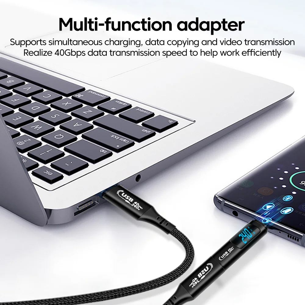 OTG USB 4.0 2.0 디지털 디스플레이 컨버터, 전원 전압 전류 C타입 to C타입 비디오 전송 어댑터, IOS 15 삼성, 240W