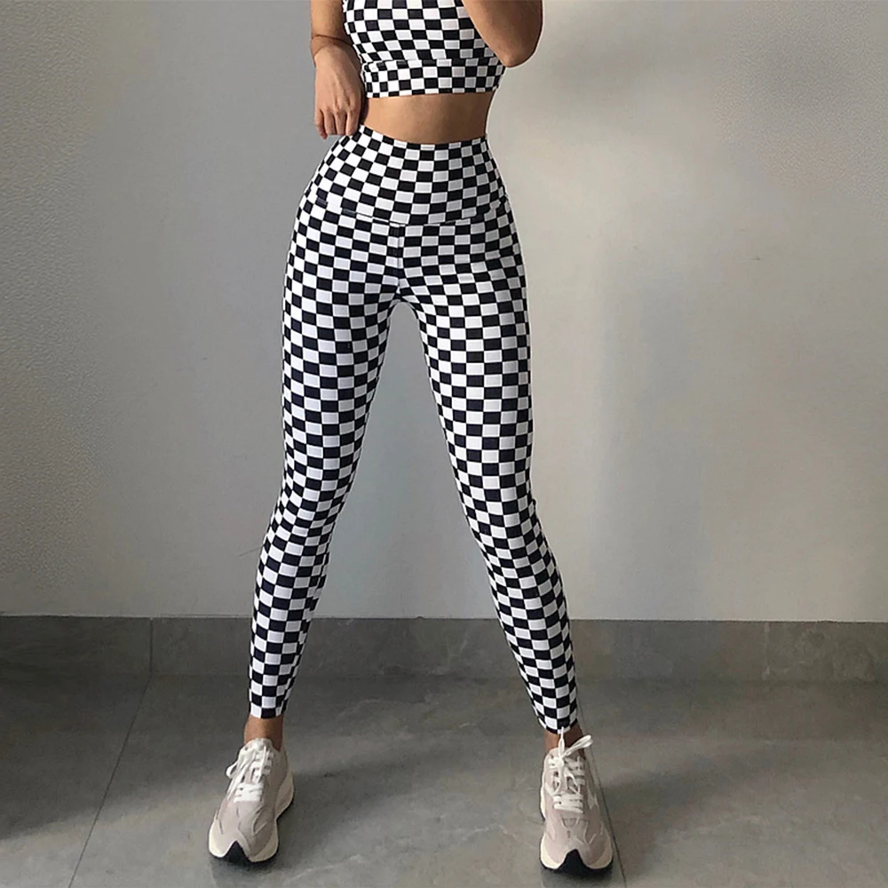 Black And White Spotty Gym Leggings