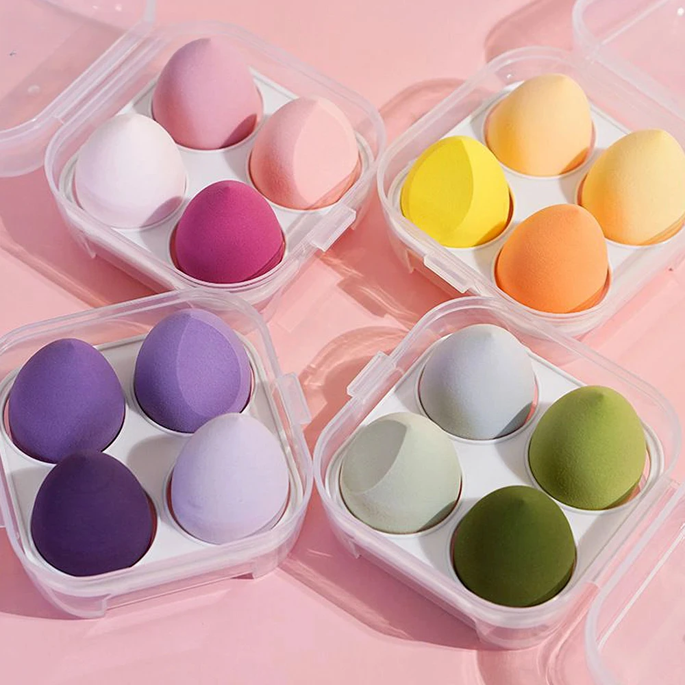 

4pcs/Pack Makeup Sponge Blender Beauty Egg Cosmetic Puff Foundation Sponges Powder Puffs For Applying Powder,Cream,Liquid