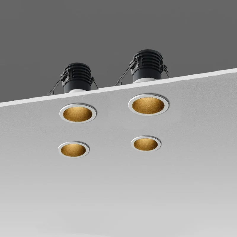 Led downlight, recessed ceiling spotlight, ceiling lamps LED Cupboard Ceiling Spot Lights Dimmable Recessed Anti Glare COB LED Downlights Ac110/220v Warm White for Living Room Bedroom