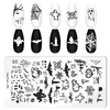 Halloween Nail Art Stamping Plate Drawing Template Pumpkin Heart Wave Line Ghost spider Bat Image Stencil Nail Printing Tools 2