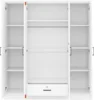 4-Door Wardrobe with Drawers, Shelves and Hanging Rail, Freestanding Armoire Wardrobe Closet, (White+4-Door) 6
