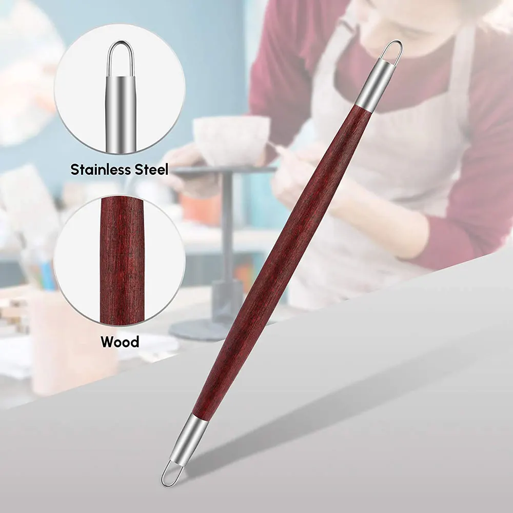 6PCS Sculpting Tool Pottery Tools Wood Handle Pottery Set Wax Carving Sculpt Smoothing Polymer Shapers Clay Ceramic Tools polymer clay tools,pottery tools,clay sculpting tools,pottery sculpting tools,clay craft tool
