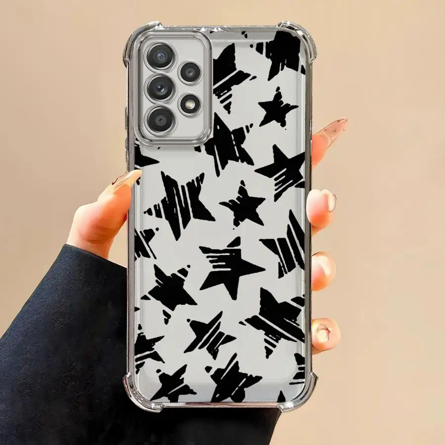 Clear Five Pointed Star Decorative Phone Case Cover