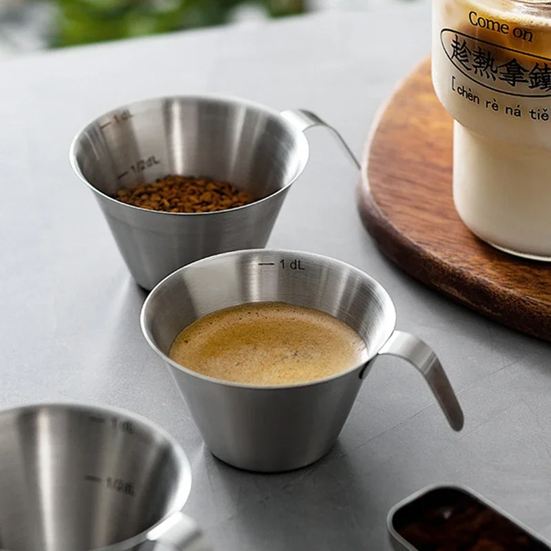 Tasse à mesurer en acier inoxydable de 100ml, petit pichet à café et lait,  outils de cuisine