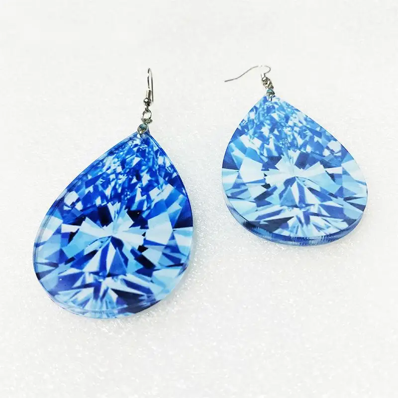 맞춤형 쥬얼리 승화 아크릴 눈물 드롭 귀걸이, 후크 포함, 엄마, 소녀, 친구, 어린이 선물, 무료 배송, 로트당 20 쌍