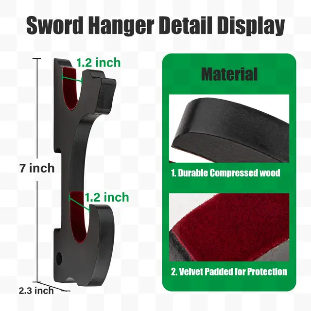 Swordwall Többrétegű Párnázott Horog Katana Tartó Állítható Kijelző Tartókonzol Bushida Sabre Lightsard Cosplay Fegyver Rack - Image 2