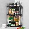 1Pcs Kitchen Rack, Countertop Corner Spice Rack, Triangular Storage Rack, Corner Multi-Layer Storage Knife Holder, Bathroom Drain Storage Rack, Seasoning Supplies Storage 1