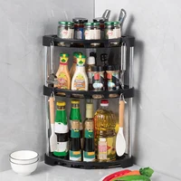 1Pcs Kitchen Rack, Countertop Corner Spice Rack, Triangular Storage Rack, Corner Multi-Layer Storage Knife Holder, Bathroom Drain Storage Rack, Seasoning Supplies Storage 1