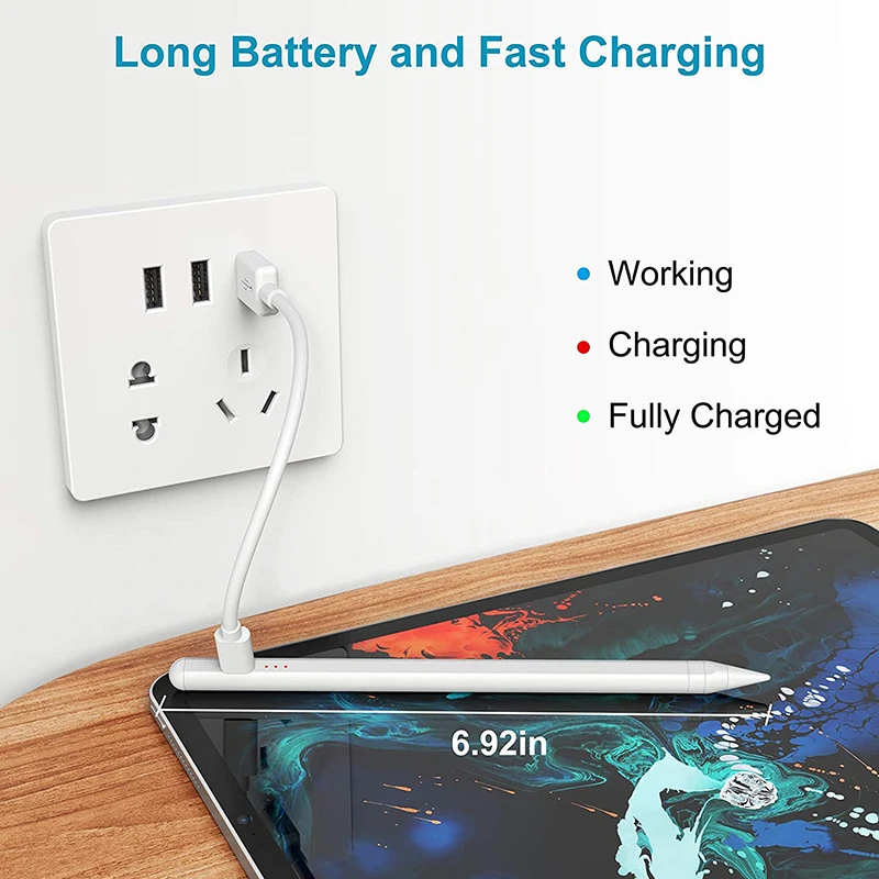 Type-C Charging App Pencil Touch Pen iPad Pencil Apple 2 1 Battery Display Reminder Tilt Palm Reject USB Stylus Pen Ipad Stylus Touch Screen Stylus