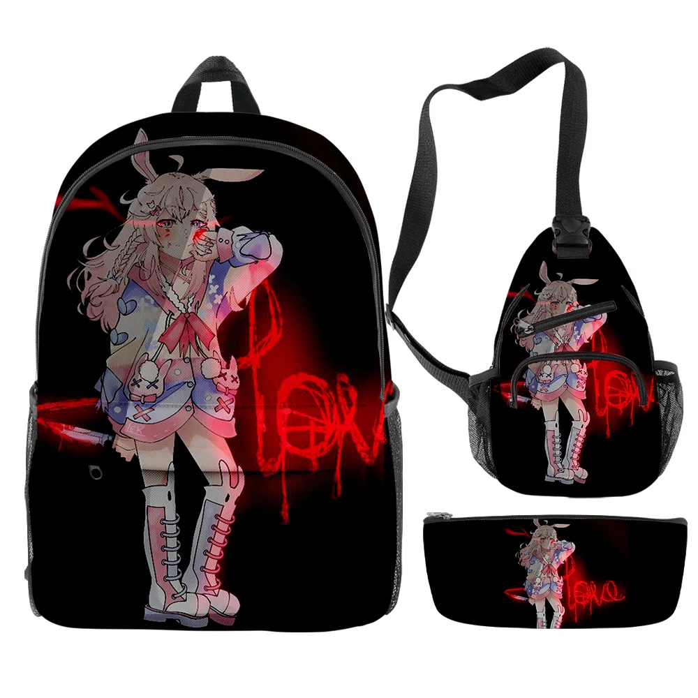 

Popular Youthful VTuber Pipkin Pippa Anime 3pcs/Set Backpack 3D Print Bookbag Laptop Daypack Backpacks Chest Bags Pencil Case