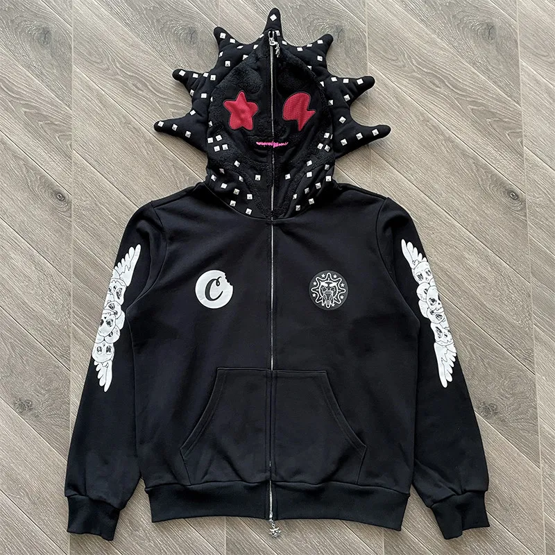 GLO GANG Halloween Kapuzenpullover mit Reißverschluss