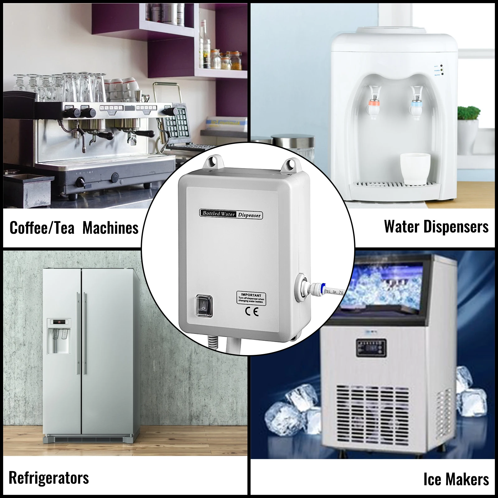 SucceBuy Water Bottle Dispenser Pump System Filter Softener Single/Double Pipe Reverse Osmosis Equipment for Ice Maker