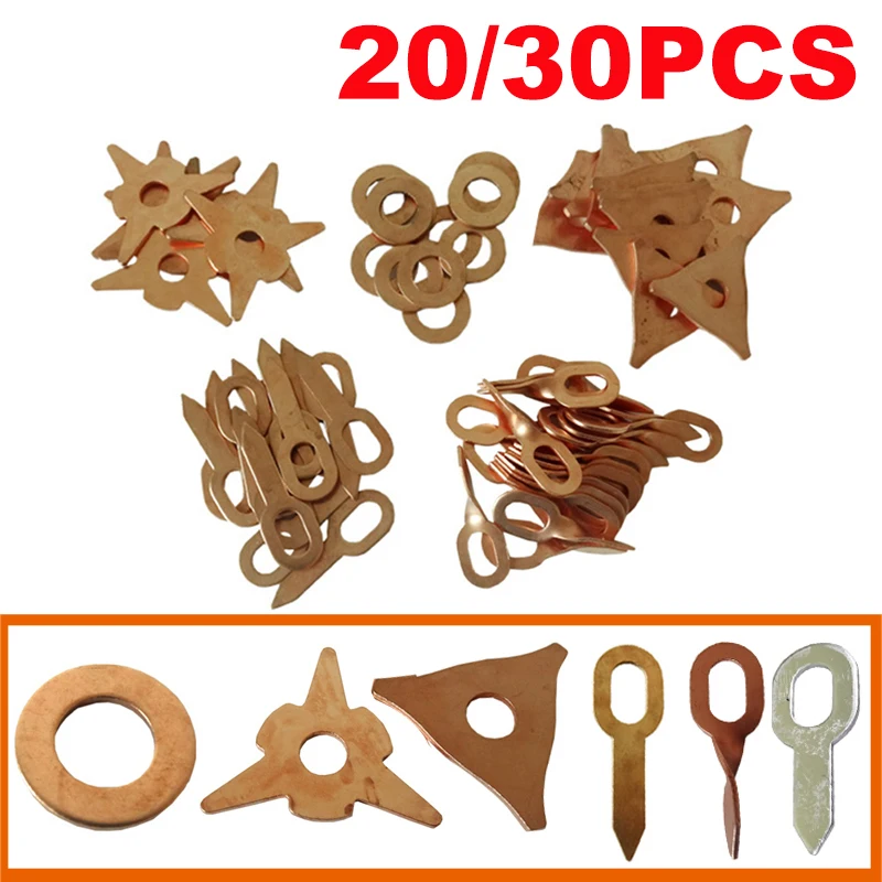 20/30Pcs Car Pulling Pads Washer Kit Copper Plated Steel Consumables Accessories High Quality Suitable For Spotter Welder