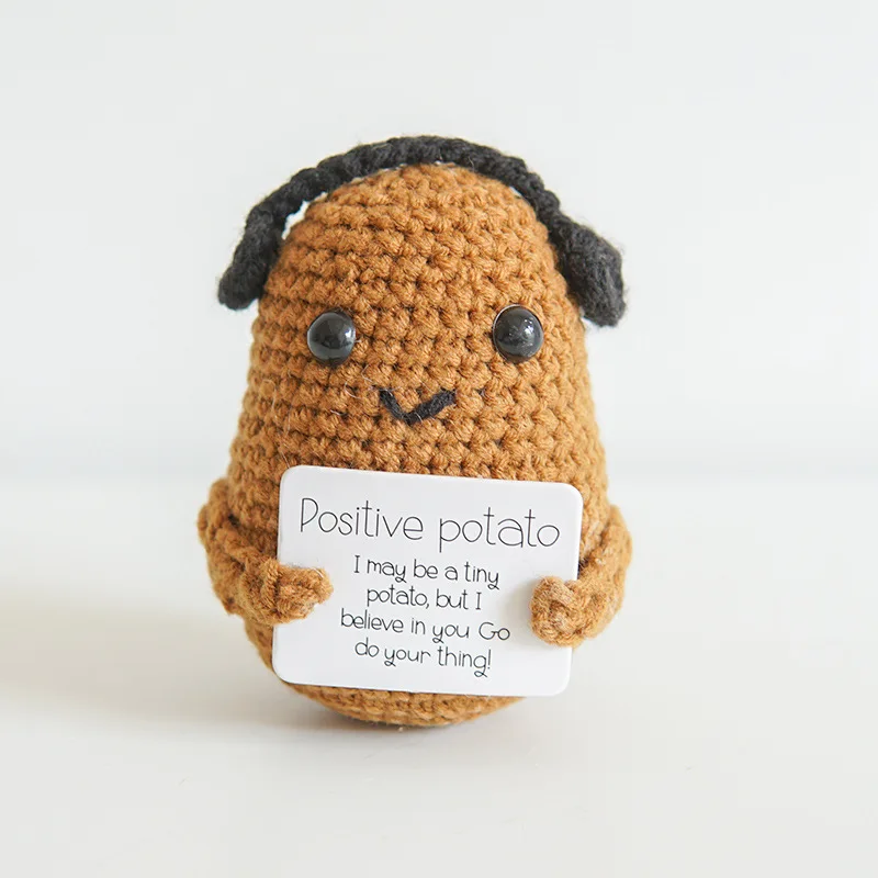 Positive Poo Knitted with Positive Card, Mini Funny Creative Cute Knitting  Patterns 3 inch Crochet Poo Doll Toys Set 2 Cheer Up Gifts for Friends