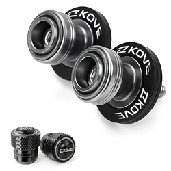 Enhanced Motorcycle CNC Accessories: M8 Slider Stand Swing Arm Spools and Valve Caps (A set - Titanium)
