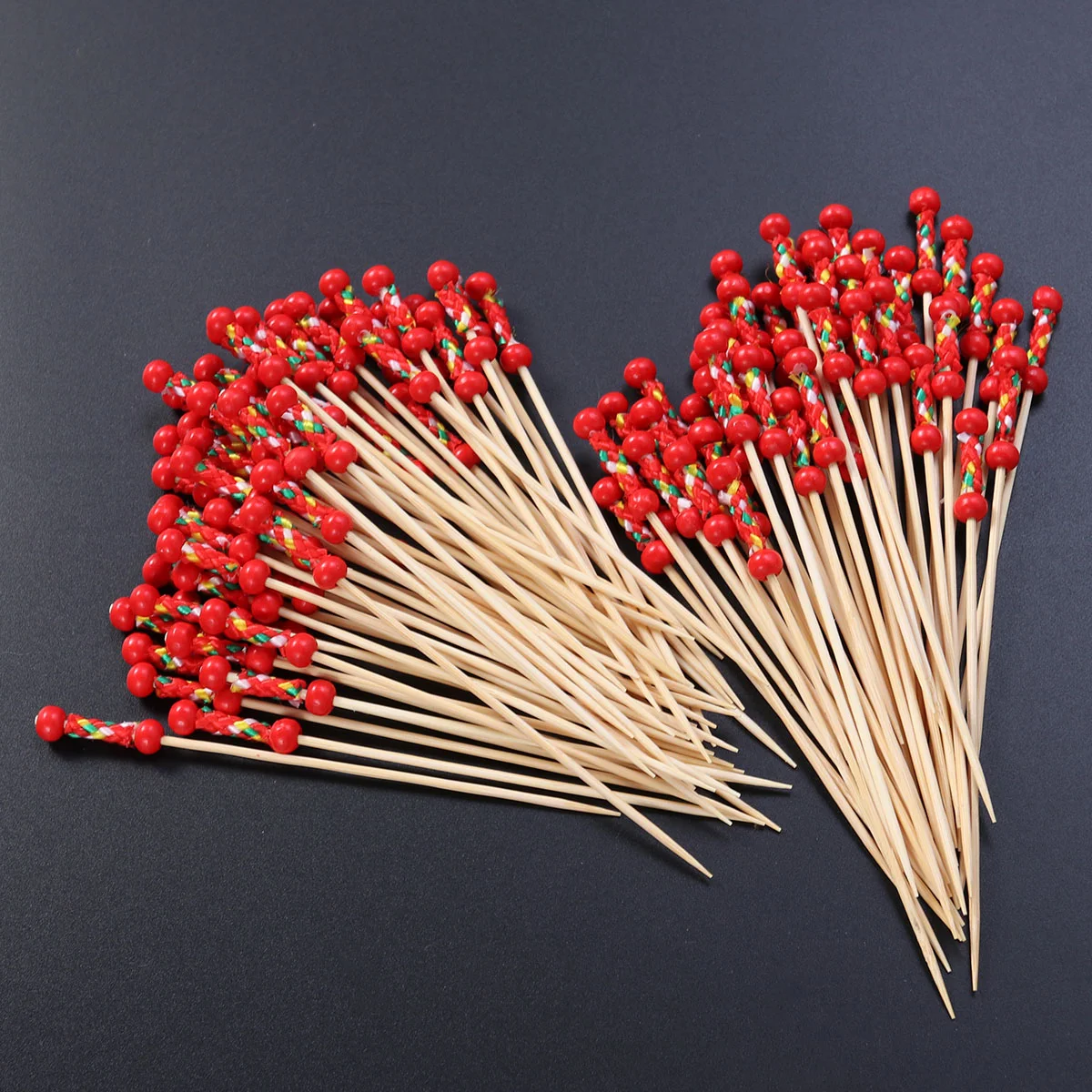 

Nuobesty Wooden Beaded Cocktail Picks Vintage Fruit Toothpicks Disposable Sandwich Appetizer Skewers Wedding Birthday