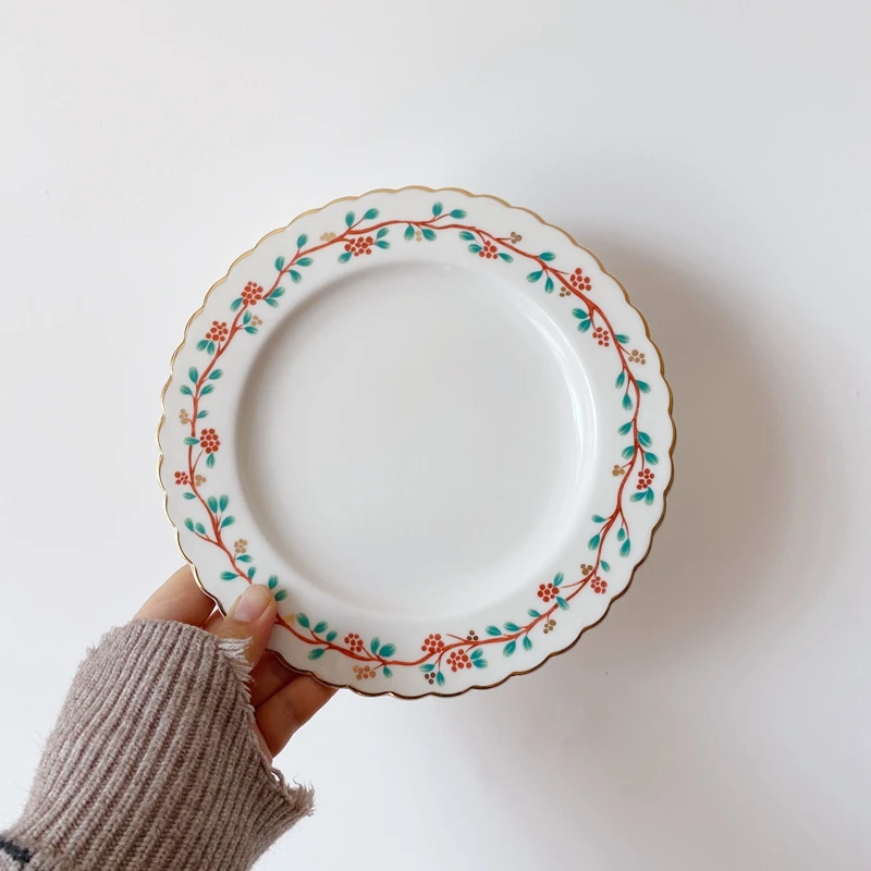 

Wave Phnom Penh flowers red raspberry ceramic dessert plate cake western-style steak plate plate household plate