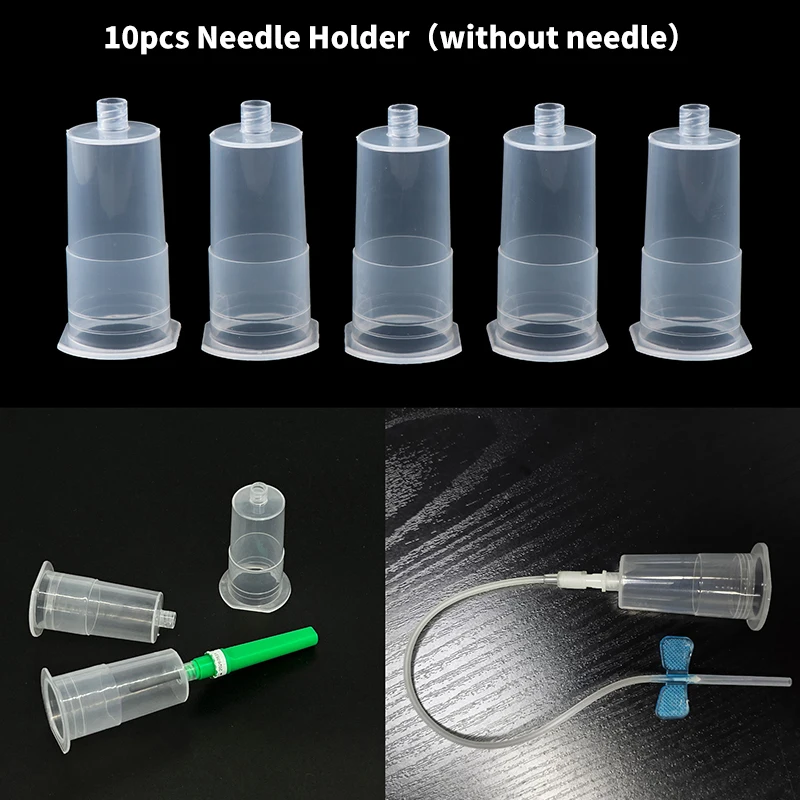 

10Pcs Disposable Transparent Needle Holder With Plastic Accessories For Blood Collection Needles Pen Type Plastic Needle Holder