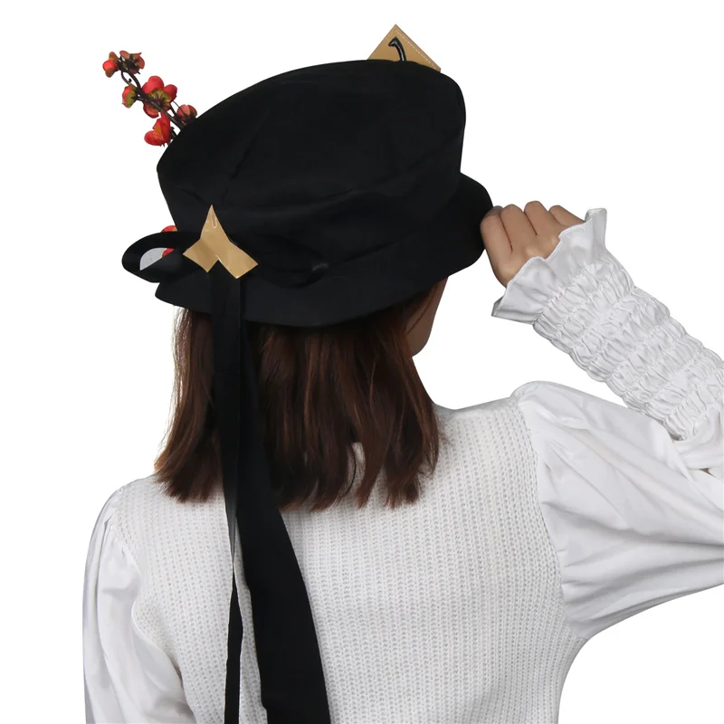 Game Hu Tao Hat Cosplay Woman Wide Brim Beret Anime Game Costume Props Halloween Headwear Accessories Christmas Gift