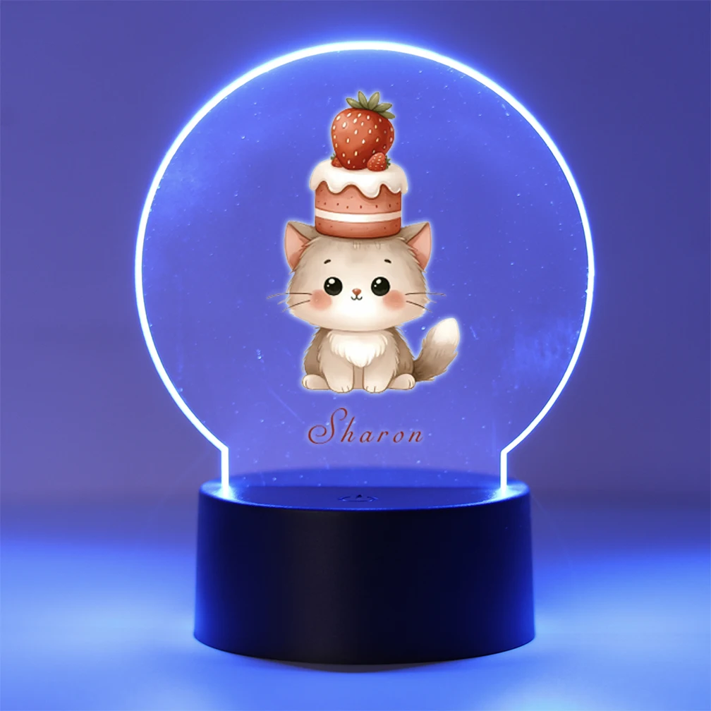 맞춤형 LED 조명 패널 새끼 고양이 3D 시각 디자인으로 집에 보내는 아버지의 날 아빠 선물