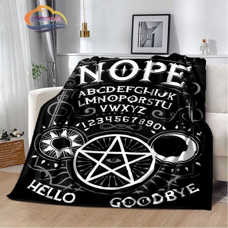 Satanic Gothic Witchcraft Blanket Ouija Board with Hands Occultism Flannel   Soft Four Seasons Portable Camping  2