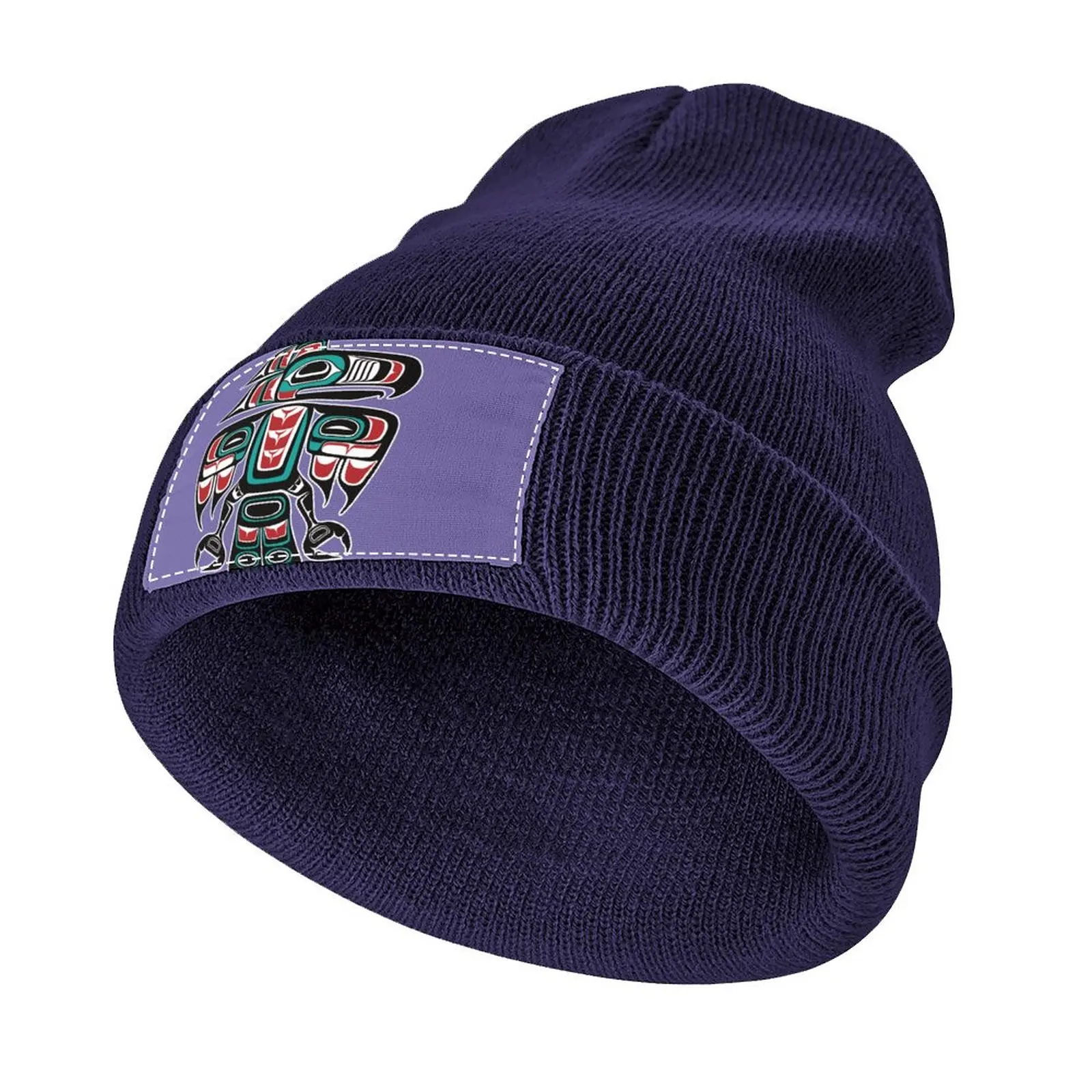 

Haida Tlingit Native Raven Totem Knitted Hat Hat Man Luxury Luxury Hat Women's Hats 2023 Men's